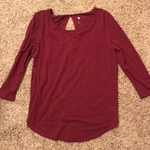 Burgundy Tunic Shirt with Keyhole back
